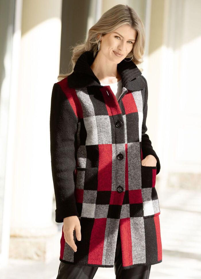 Strickmantel in Jacquard-Dessin 