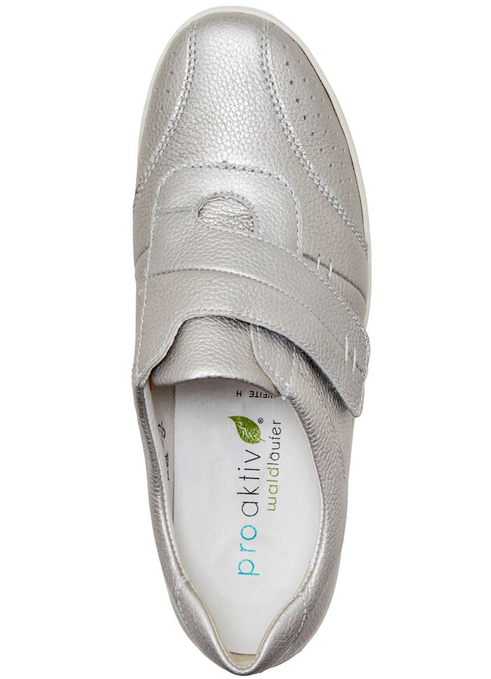 Waldl&auml;ufer, bequeme Damen-Slipper, Weite H, mit herausnehmbarem Fussbett MATTSILBER