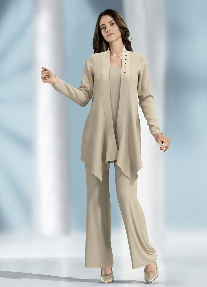 Kombination, 3-tlg. mit Verzierung am Kragen 