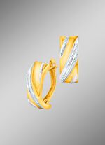 Klappcreolen in Bicolor, teilweise diamantiert 