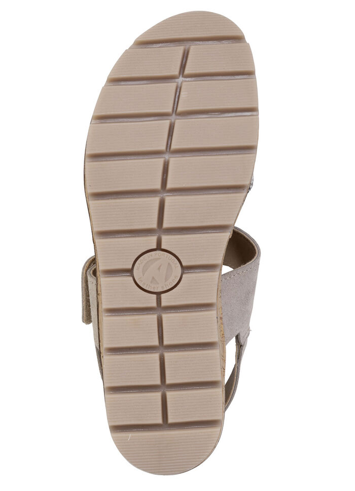 ELENA EDEN, modische Damen-Sandalen, Weite H, mit herausnehmbarem Fussbett SAND-BEIGE