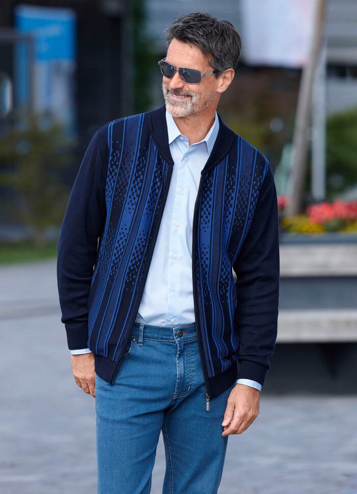 Gemusterte Jacke in 2 Farben MARINE