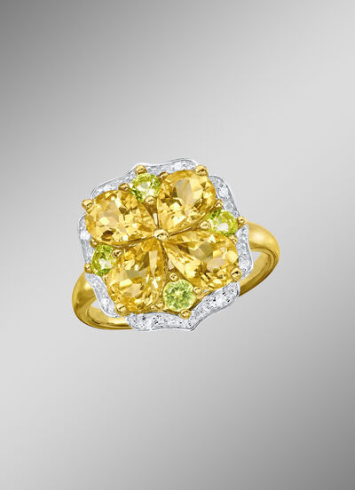 Damenring im Blumen-Design 
