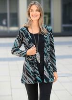 Longshirt in Jacken-Optik 
