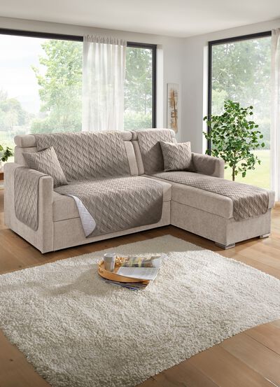 Sessel-,Couch- und Armlehnenschoner  mit  Rauten-Steppung 