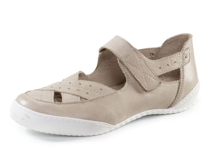 ELENA EDEN Slipper aus weichem Nappaleder KIESEL