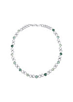 Halskette mit grünen Kristallen 